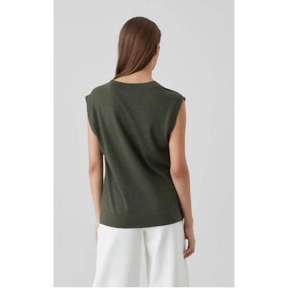 CLOSED Wool V-Neck Vest XS Green Pine 100% Wool Knit Sleeveless Sweater Top - Picture 4 of 16